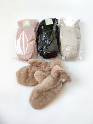 Dámské palcové rukavice - huňaté