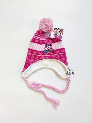 Zimní čepice MINNIE ušanka - světle růžová