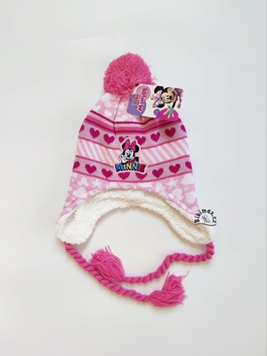 Zimní čepice MINNIE ušanka - růžová
