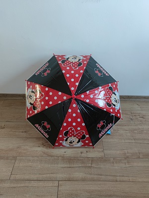 Dívčí deštník disney MINNIE černo-červený