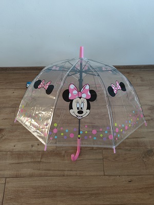 Dívčí deštník disney MINNIE průhledný