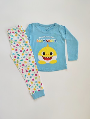 Dětské pyžamo BABY SHARK světle modré