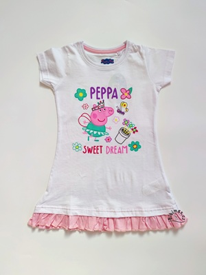 Dívčí noční košile PRASÁTKO PEPPA bílá