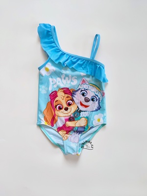 Dívčí jednodílné plavky TLAPKOVÁ PATROLA - SKY a EVERST modré