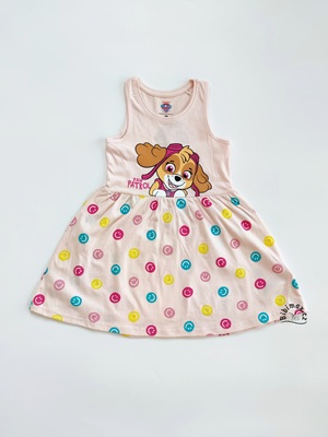Dívčí letní šaty TLAPKOVÁ PATROLA světle růžové