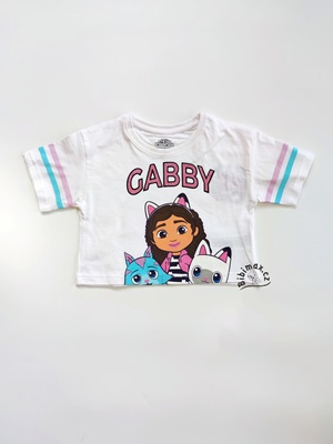 Dívčí tričko GABBY - Gábinin kouzelný domek - bílé GAB KR