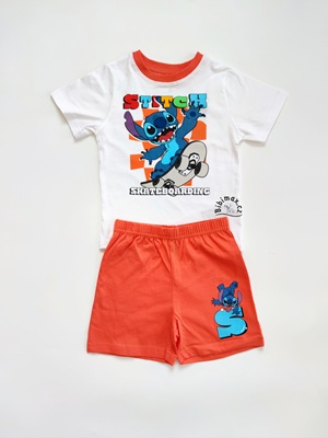 Chlapecké letní pyžamo STITCH bílo/oranžové