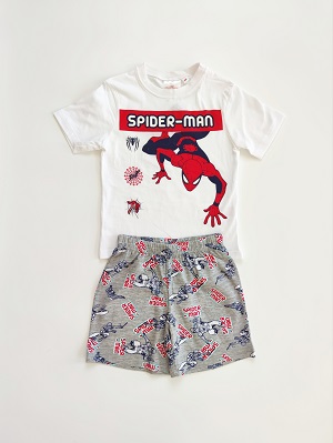 Chlapecké letní pyžamo marvel SPIDERMAN bílo-šedé