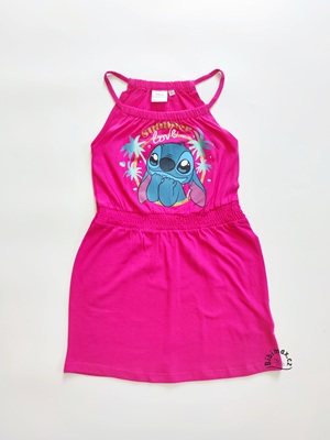 Dívčí letní šaty na ramínka STITCH růžové