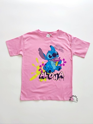 Dívčí tričko STITCH růžové KR
