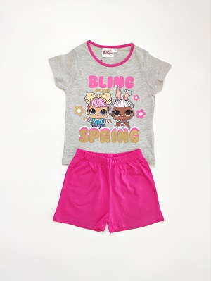 Dívčí letní pyžamo LOL šedé