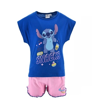 Letní dívčí komplet STITCH - modro/růžový