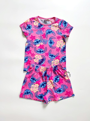 Letní dívčí pyžamo STITCH - potisk - růžové
