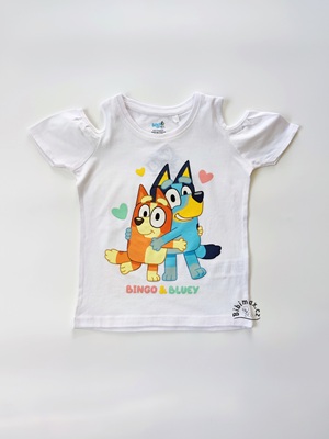 Dívčí tričko BLUEY - bílé KR