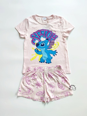 Dívčí letní pyžamo/komplet STITCH - růžové V