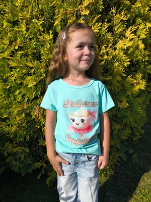 Dětské tričko CAPPUCCINA BALLERINA tyrkysové