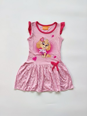 Dívčí letní šaty TLAPKOVÁ PATROLA světle růžové