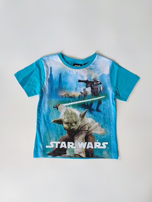 Chlapecké tričko STAR WARS - YODA a DENAL modré