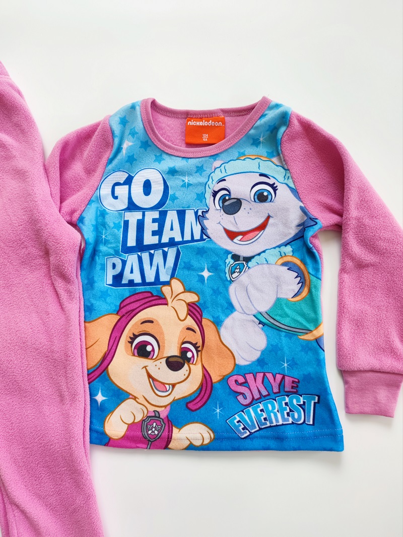 Dívčí fleecové pyžamo TLAPKOVÁ PATROLA růžové