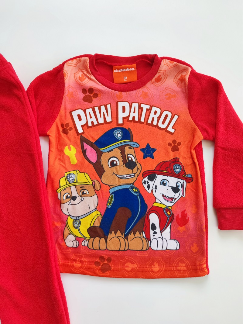 Chlapecké fleecové pyžamo TLAPKOVÁ PATROLA červené