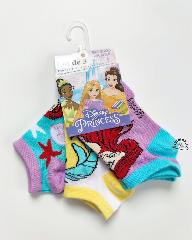 Dívčí kotníčkové ponožky Disney ARIEL - 3 ks A