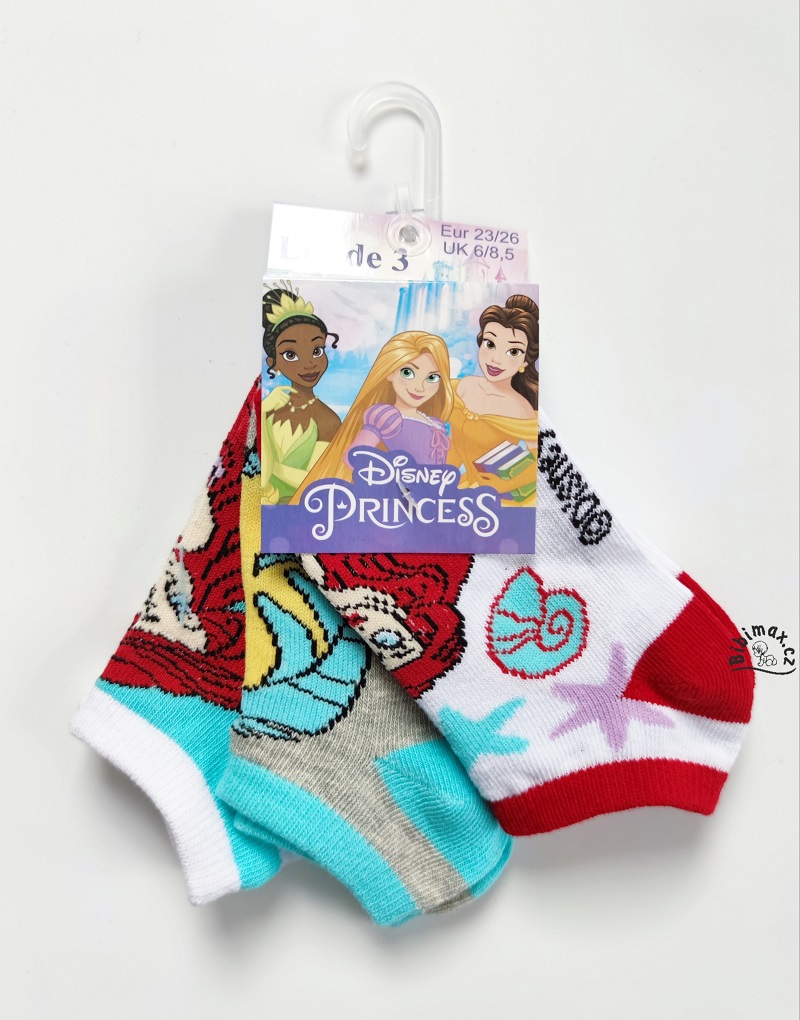 Dívčí kotníčkové ponožky Disney ARIEL - 3 ks B