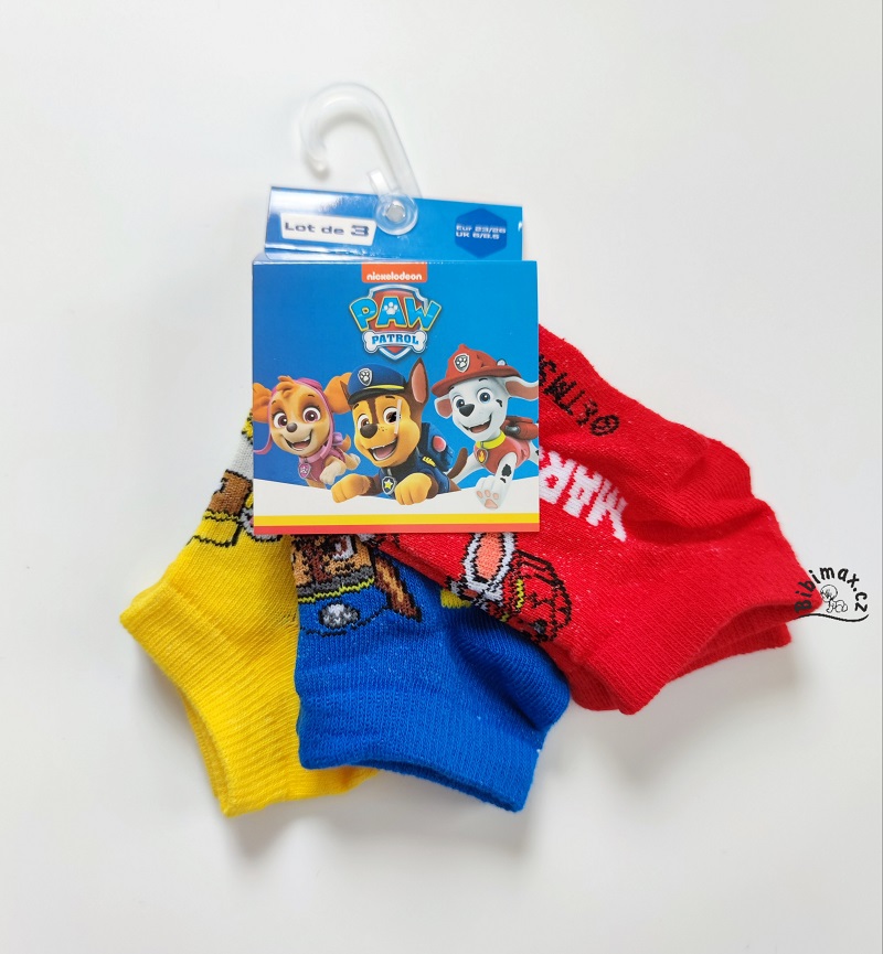 Chlapecké kotníčkové ponožky TLAPKOVÁ PATROLA - 3 ks A