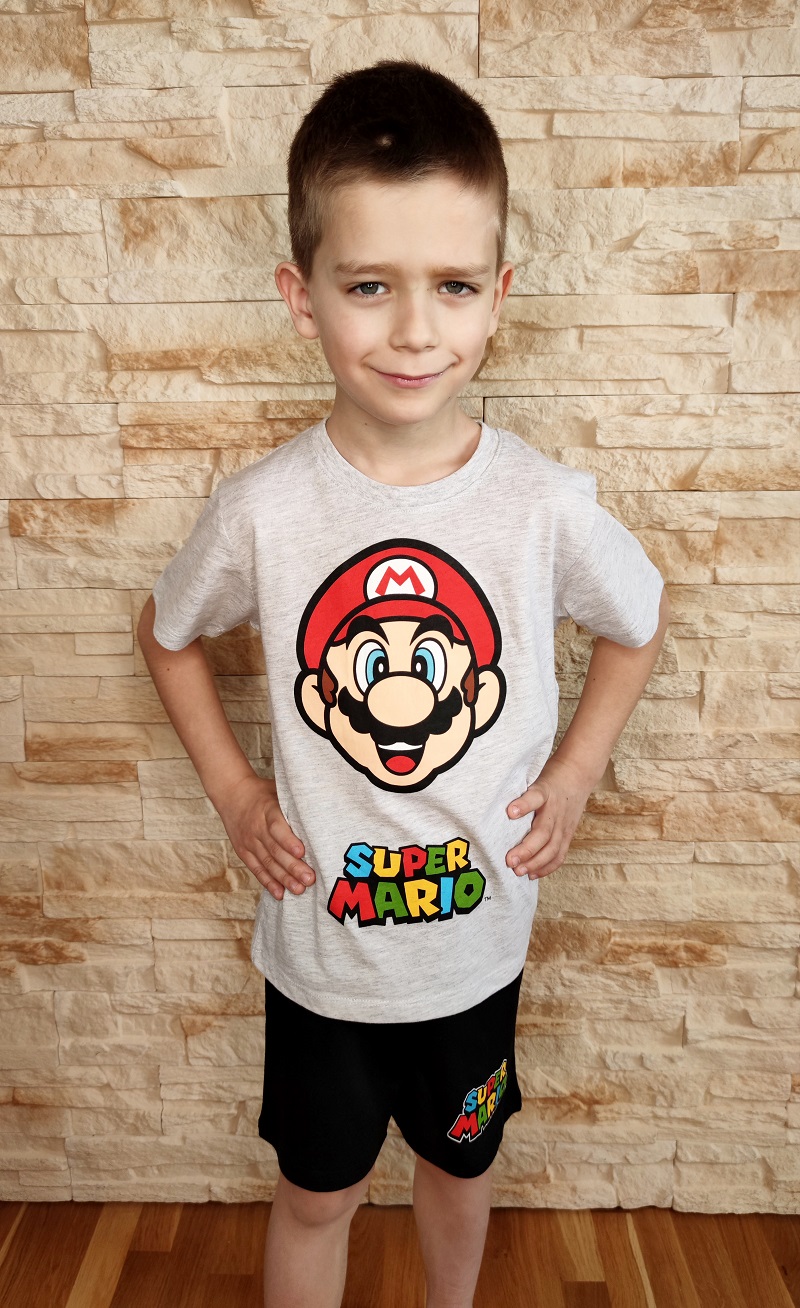 Chlapecké letní pyžamo/komplet SUPER MARIO šedá/černá