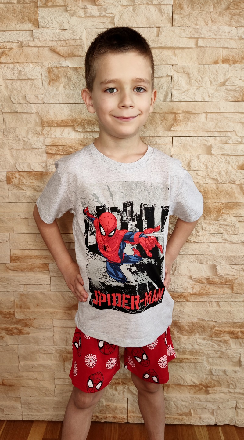 Chlapecké letní pyžamo/komplet SPIDERMAN šedá/červená