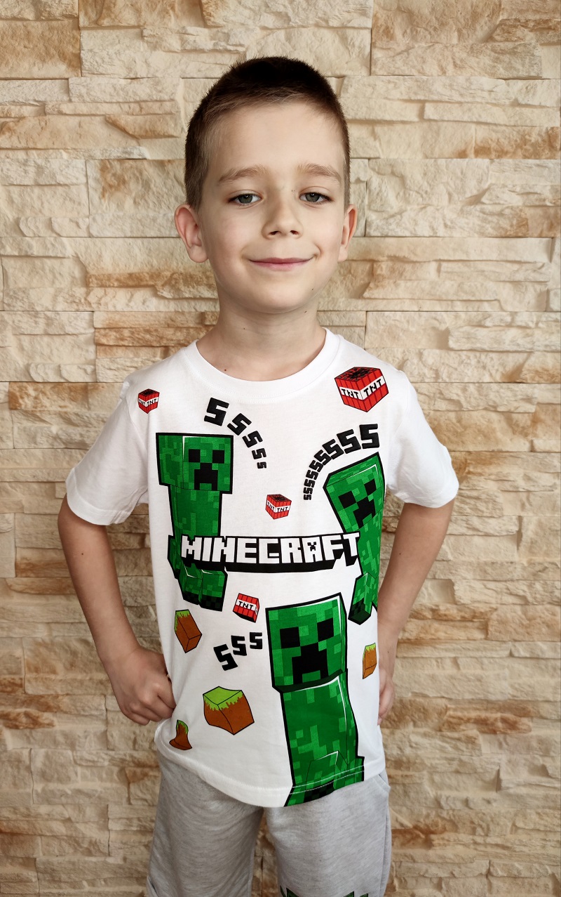 Chlapecké tričko MINECRAFT bílé KR