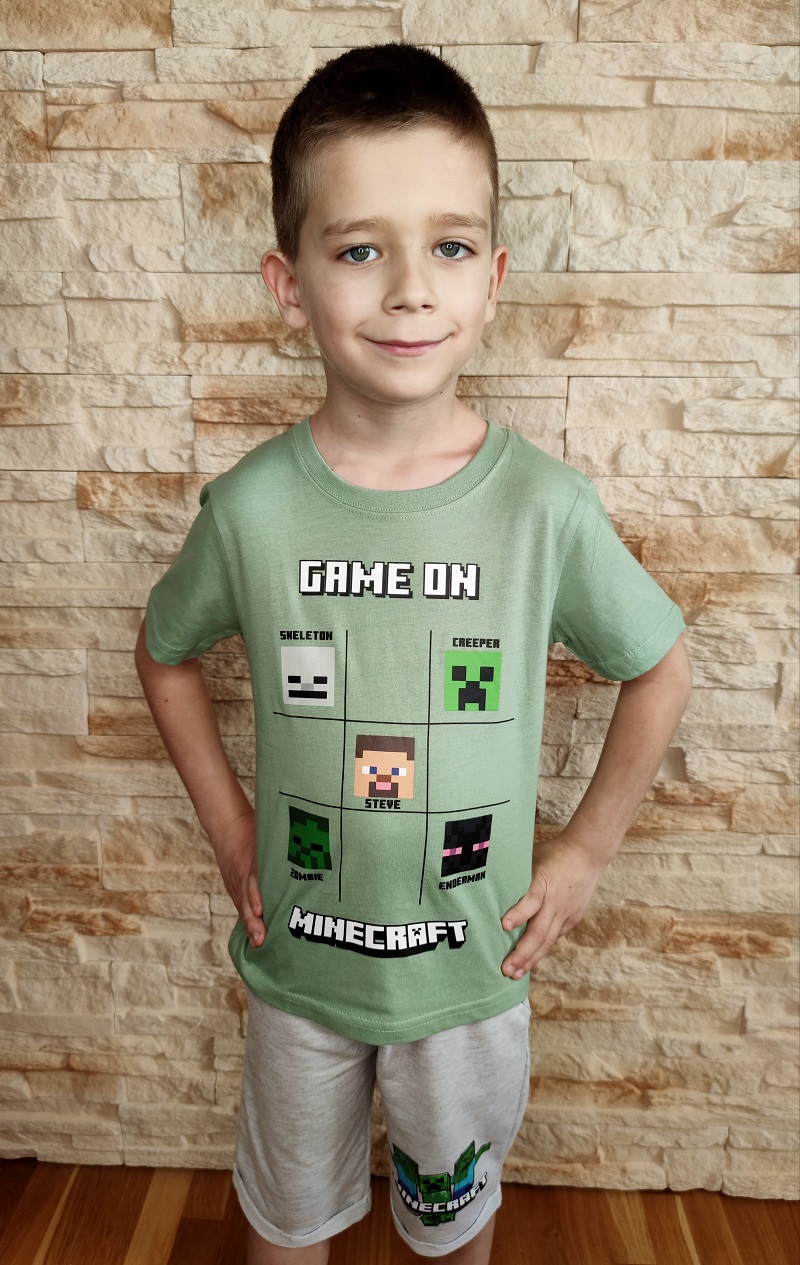 Chlapecké tričko MINECRAFT zelenkavé KR