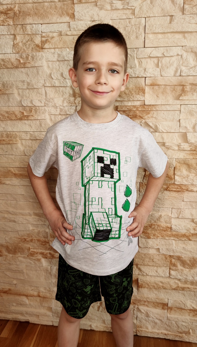 Chlapecké letní pyžamo/komplet MINECRAFT šedá/černá