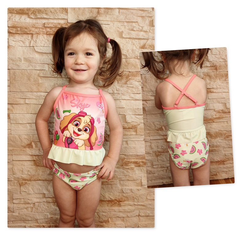 Dívčí dvoudílné plavky TLAPKOVÁ PATROLA - mentolové