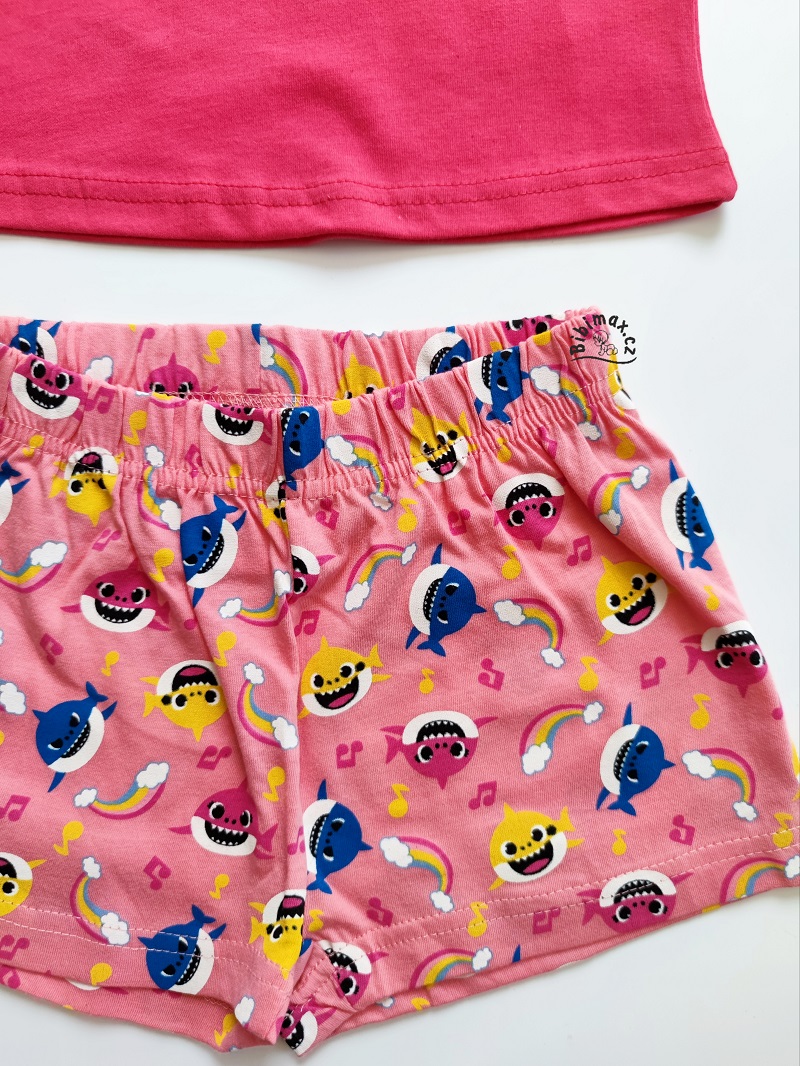 Dívčí letní pyžamo/komplet BABY SHARK růžové