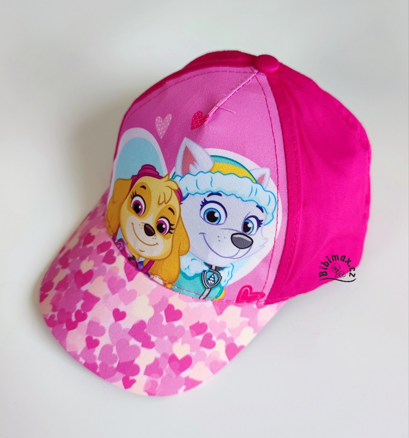 Dívčí kšiltovka TLAPKOVÁ PATROLA růžová SKY a EVEREST - srdíčko