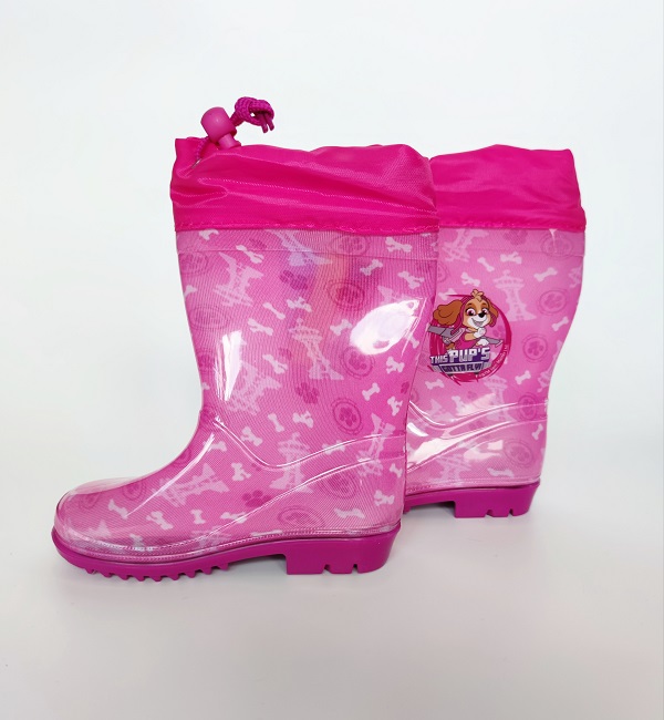 Dívčí holínky TLAPKOVÁ PATROLA světle růžové