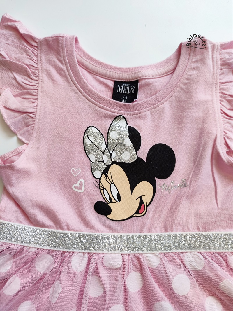 Dívčí šaty disney MINNIE s tylovou sukní růžové
