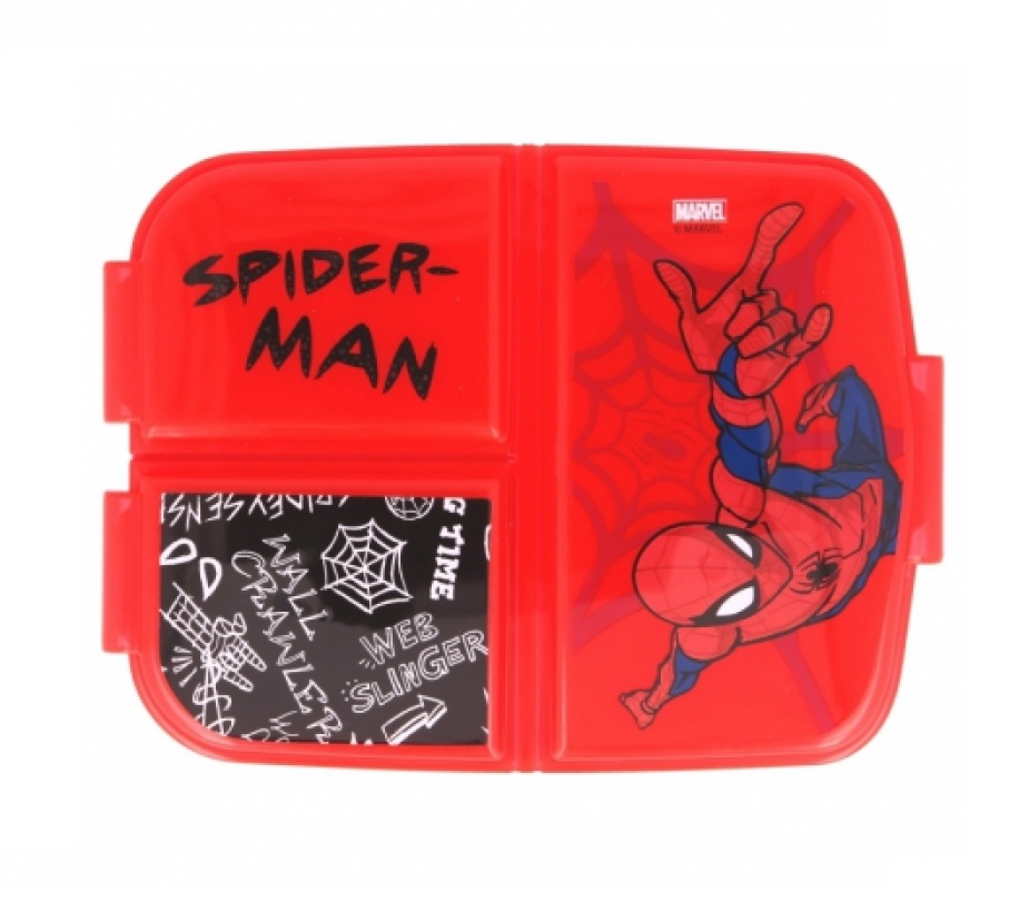 Stor Dělený plastový box na svačinu SPIDERMAN