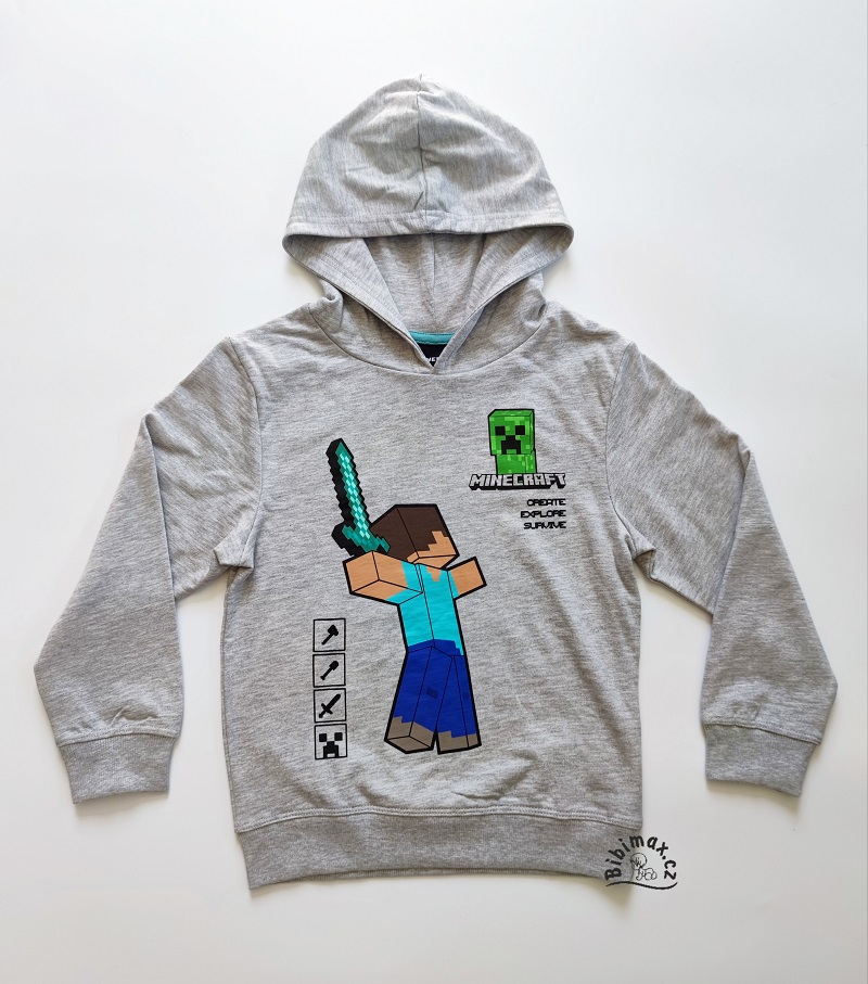 Chlapecká mikina MINECRAFT šedá