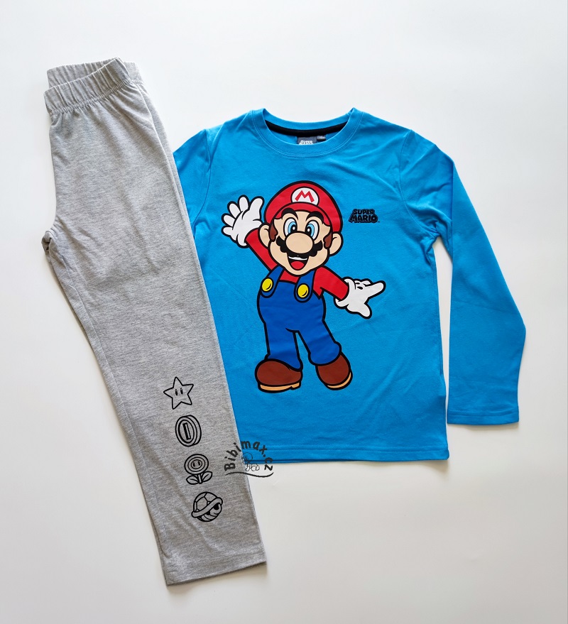 Chlapecké pyžamo Nintendo SUPER MARIO modro/šedé