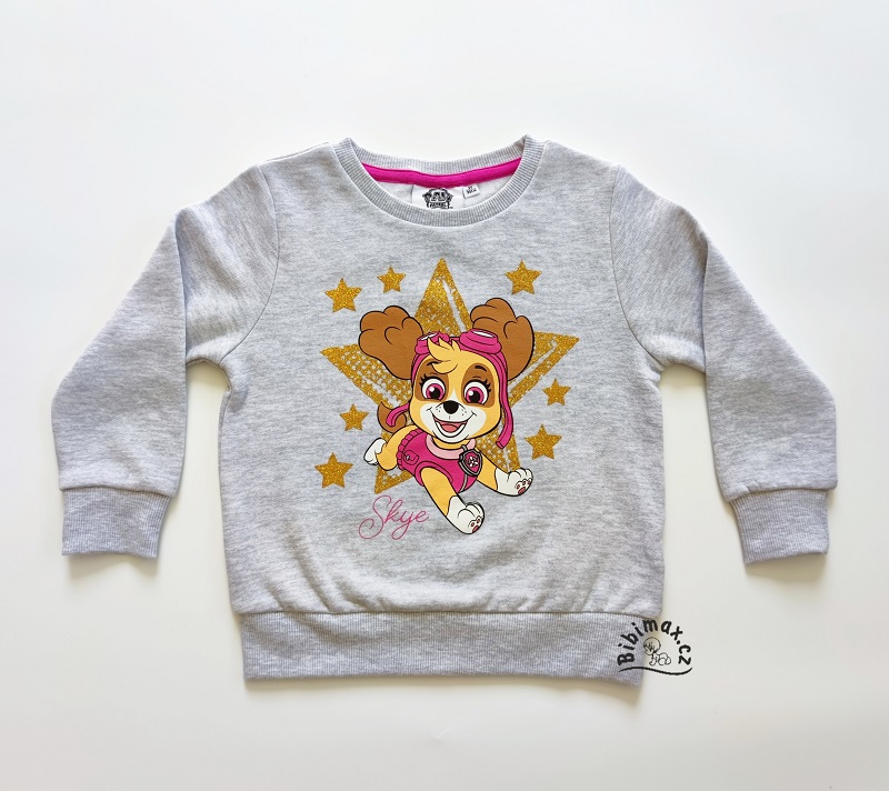 Dívčí mikina TLAPKOVÁ PATROLA šedá