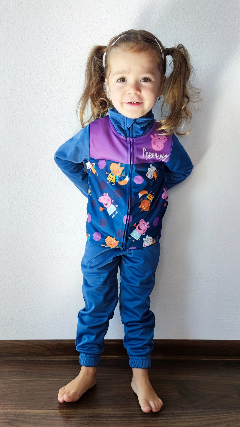 Dívčí tepláková souprava PRASÁTKO PEPPA modrá
