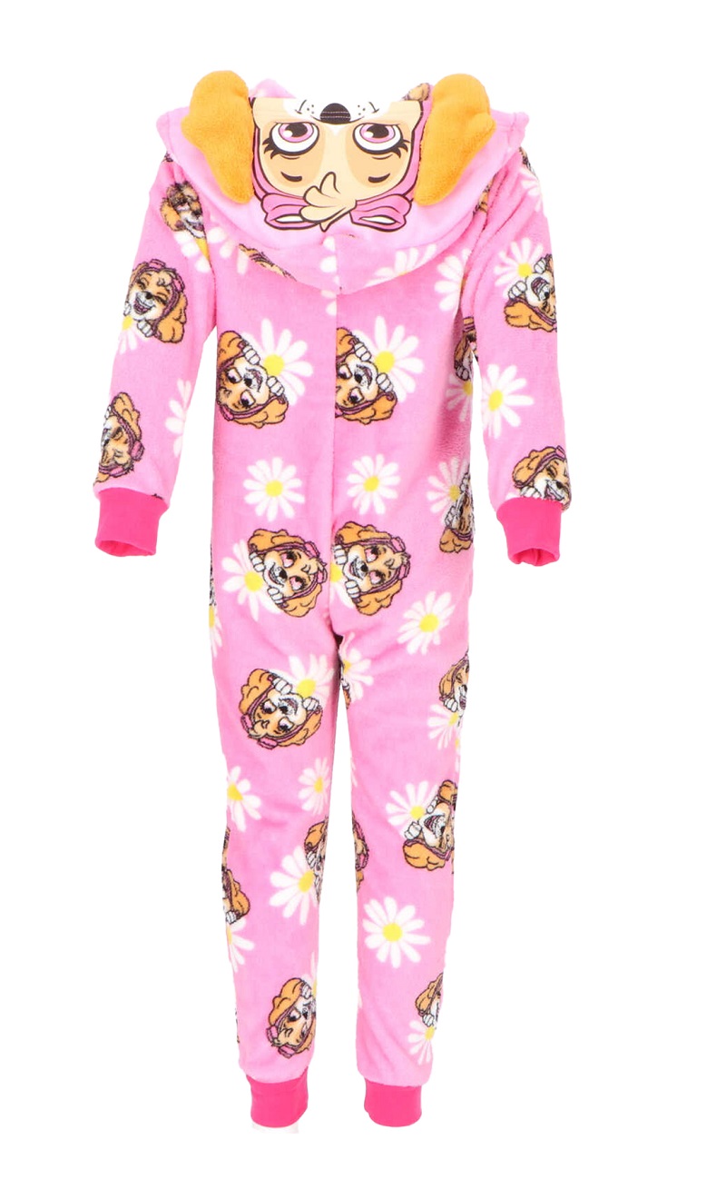 Fleecový overal TLAPKOVÁ PATROLA růžový