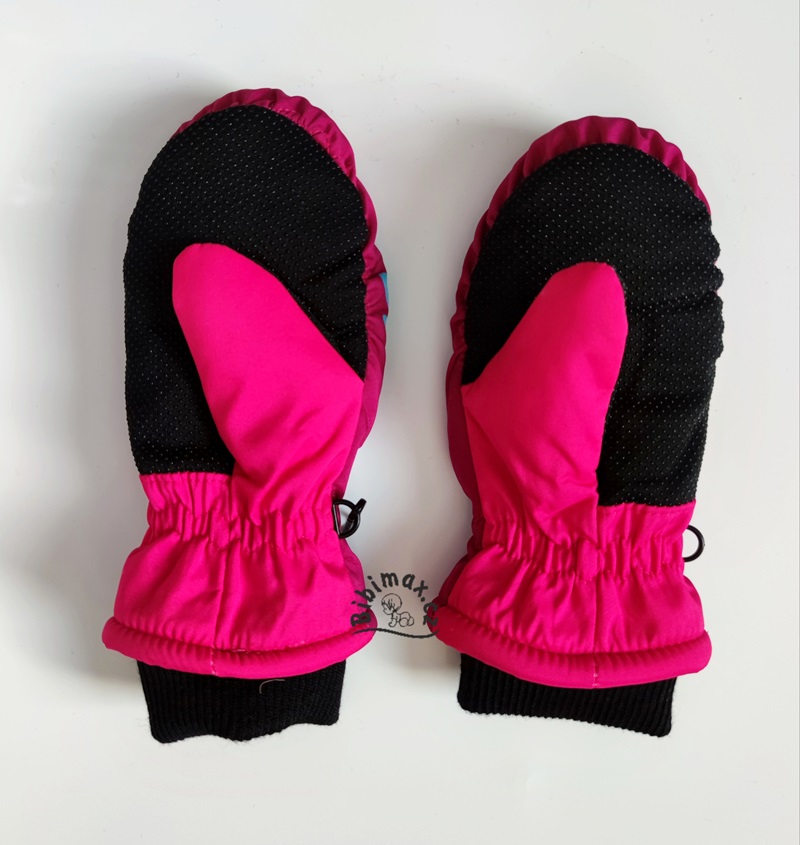 Dívčí zimní rukavice TLAPKOVÁ PATROLA palčáky - tmavě růžové M2