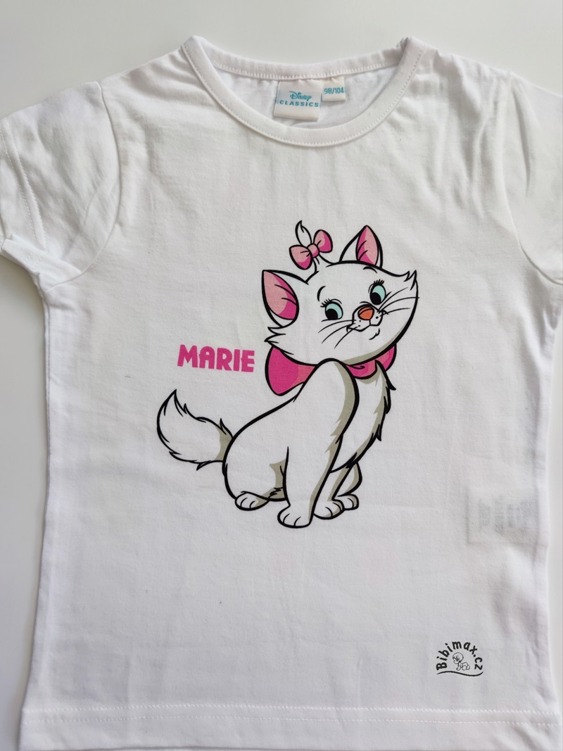 Dívčí tričko Disney MARIE CAT - Kočka bílé