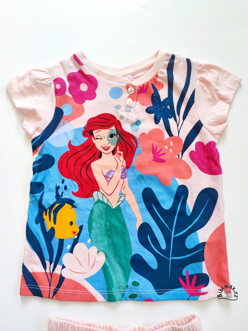 Dívčí letní pyžamo Disney ARIEL světle růžové