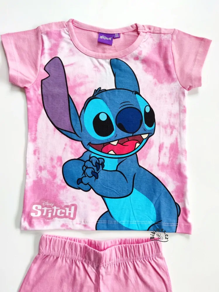 Dívčí letní pyžamo LILO a STITCH světle růžové