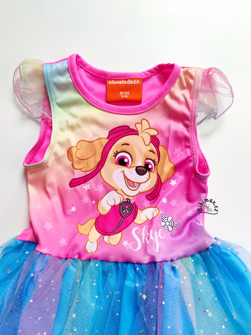 Dívčí letní šaty TLAPKOVÁ PATROLA s tylovou sukní