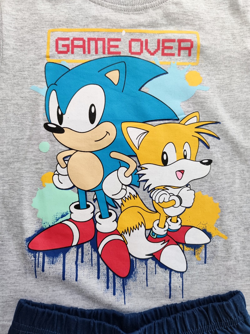 Chlapecký letní pyžamo SONIC šedé