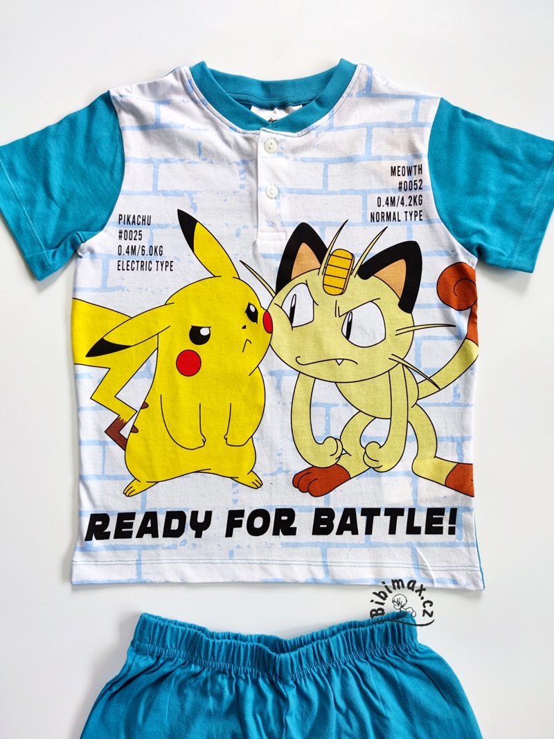 Chlapecké letní pyžamo/komplet POKEMON bílo-modrý